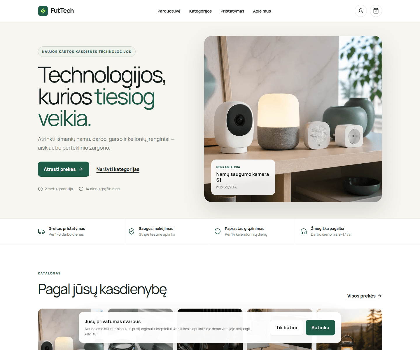 FutTech — demonstracinė el. parduotuvė — futtech.store